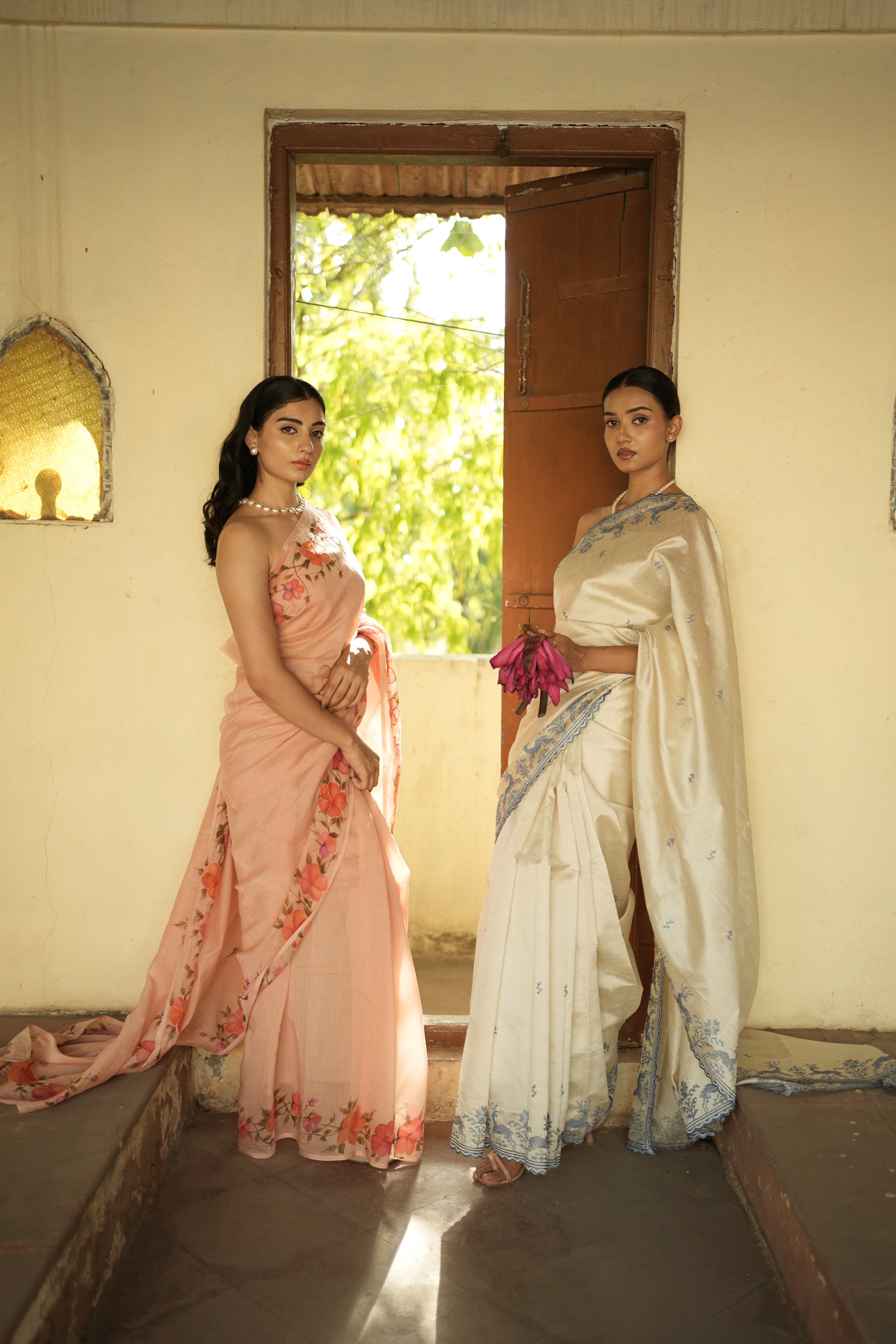 Soft natural light and pastel Indian wear