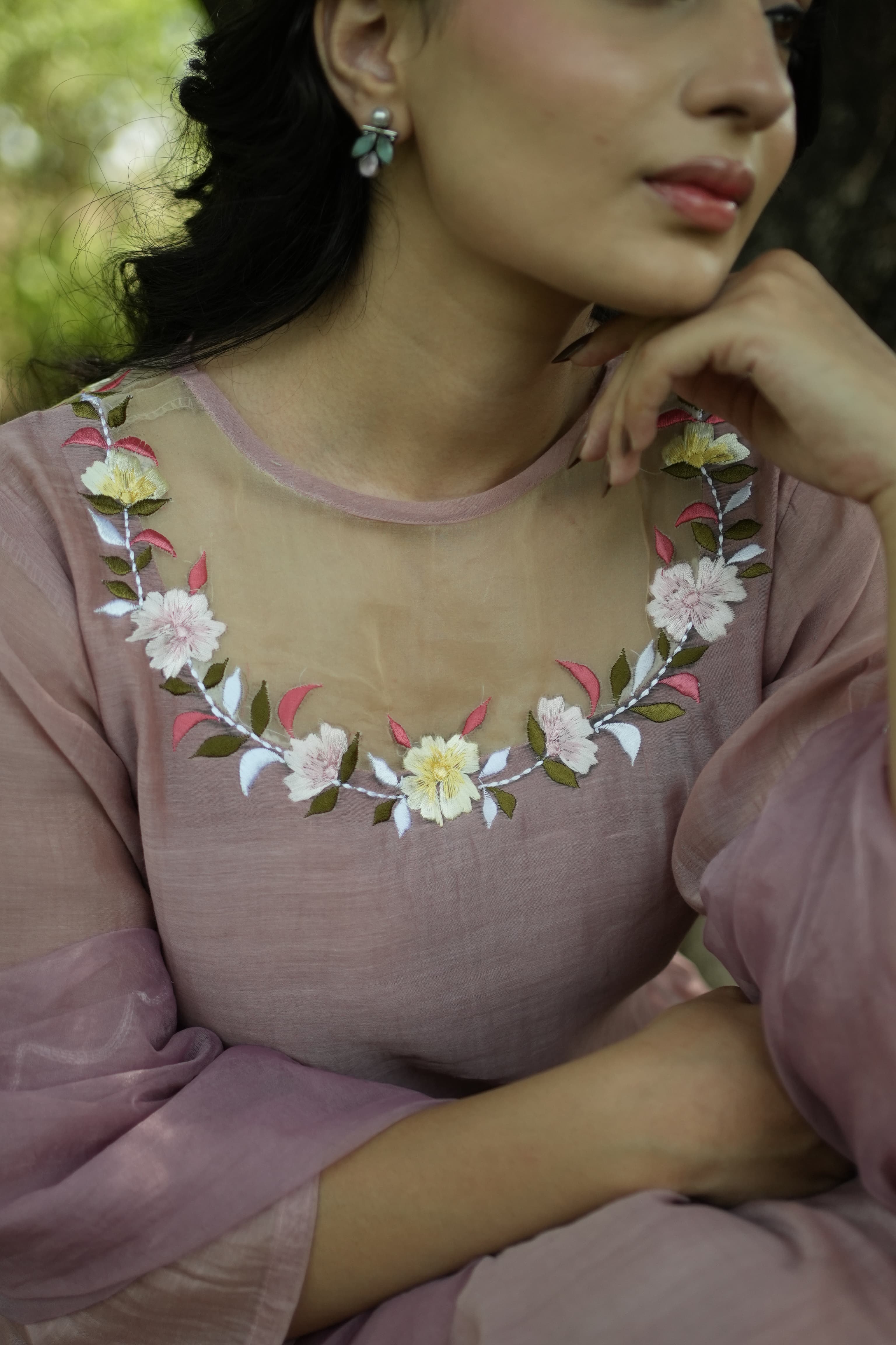 Leaf and Loom lookbook editorial photograph in soft natural light.