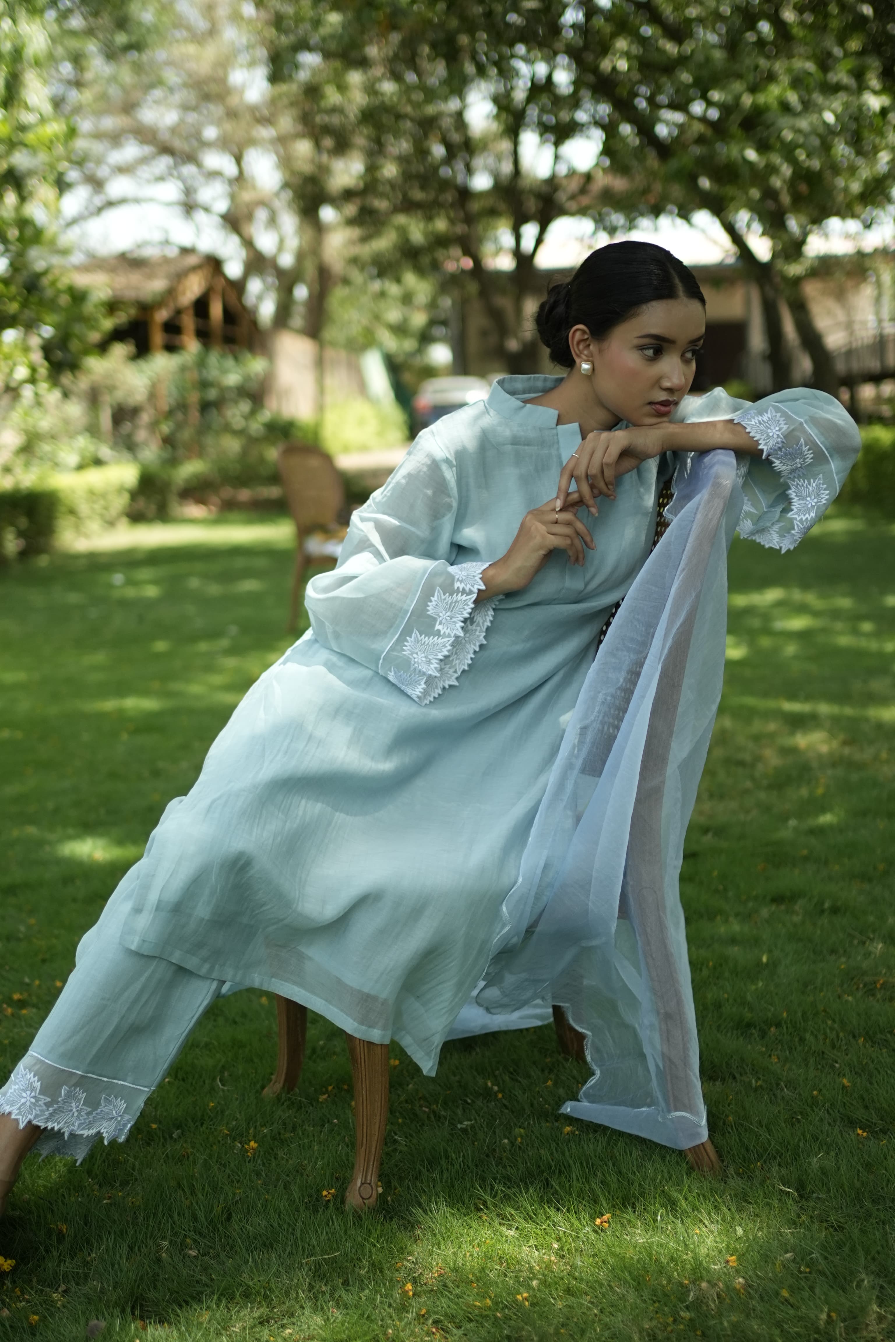 Leaf and Loom lookbook photograph featuring the Botanist collection.